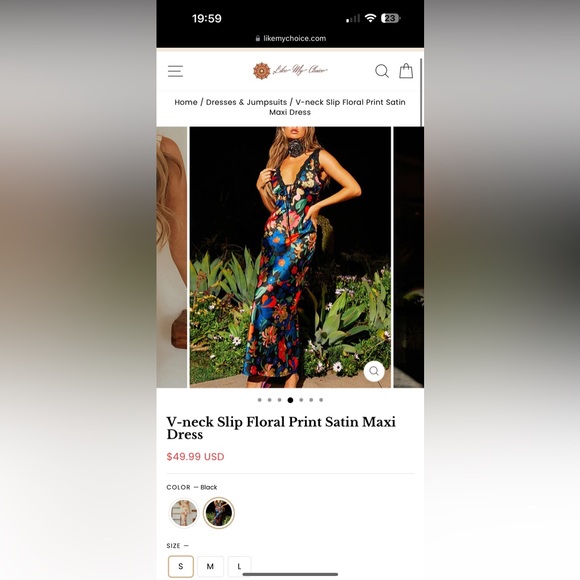 Satin Maxi Slip Dress - Picture 1 of 3